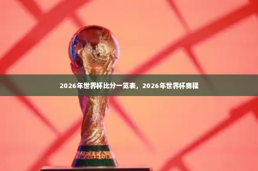 2026年世界杯比分一览表，2026年世界杯赛程-第3张图片-体育博彩