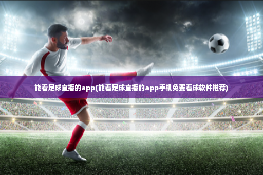 能看足球直播的app(能看足球直播的app手机免费看球软件推荐)