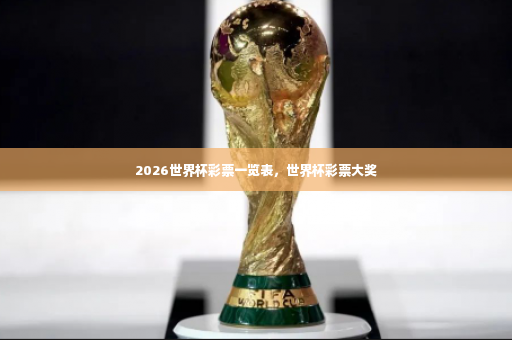 2026世界杯彩票一览表,世界杯彩票大奖-第3张图片-体育博彩 2026世界杯彩票一览表,世界杯彩票大奖-第3张图片-体育博彩